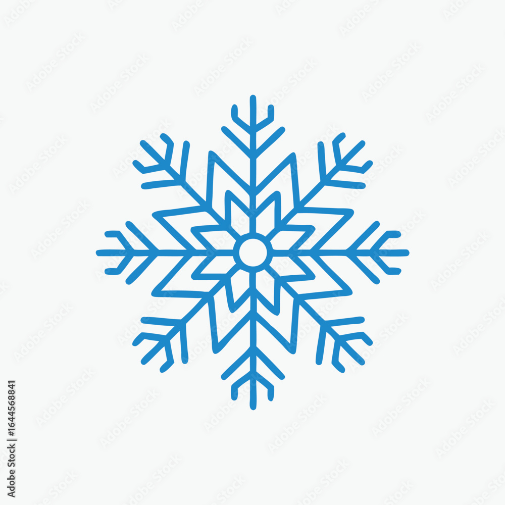 Snowflake icon for simple flat style weather ui design fully editable vector template Snowflake icon for simple flat style weather ui design fully editable vector template