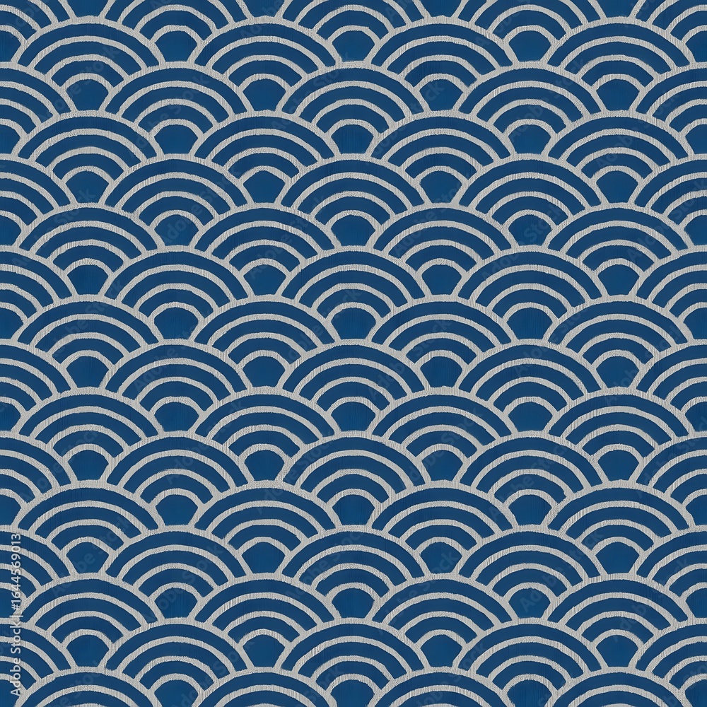 Traditional Japanese indigo Seigaiha pattern Traditional Japanese indigo Seigaiha pattern