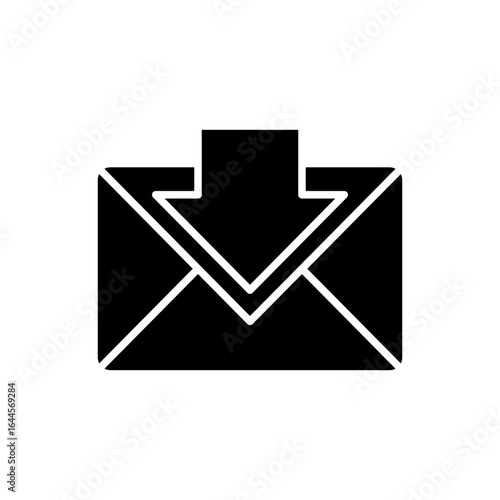 incoming email icon with arrow in envelope