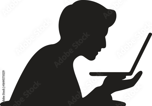 Anonymous User Icon, Vector Silhouette with Question Mark Head.