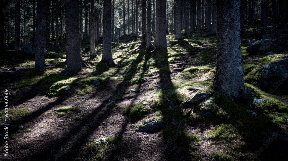 Fototapeta premium Sunlit forest floor