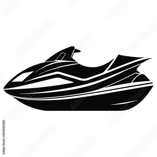 Sleek black watercraft with dynamic white accents jet ski