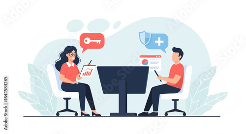 Business People Meeting Illustration About Solutions And Strategies for Growth
