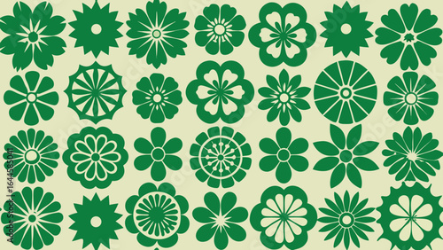 Spring flower icon, cute summer plant, retro black sticker daisy, groovy chamomile, simple vintage camomile element, floral doodle set isolated on white background. Abstract modern vector illustration