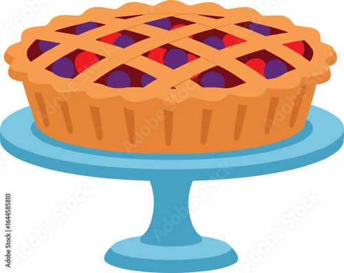 Berry Pie on a Cake Stand