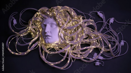 Mythological figure, illuminated