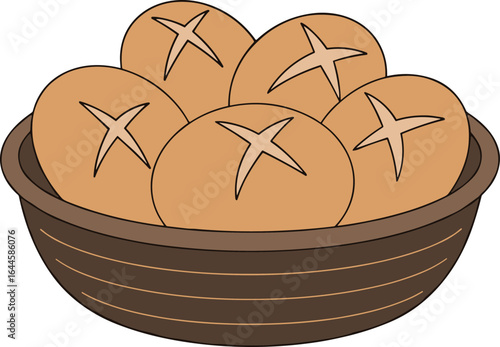 Basket of Freshly Baked Bread Rolls