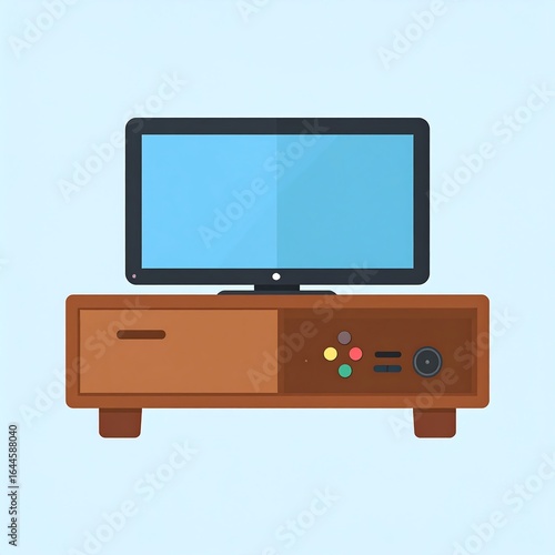 Flat TV on a wooden cabinet
