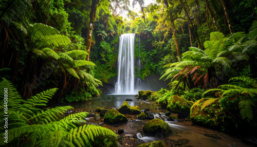 Jungle waterfall scene
