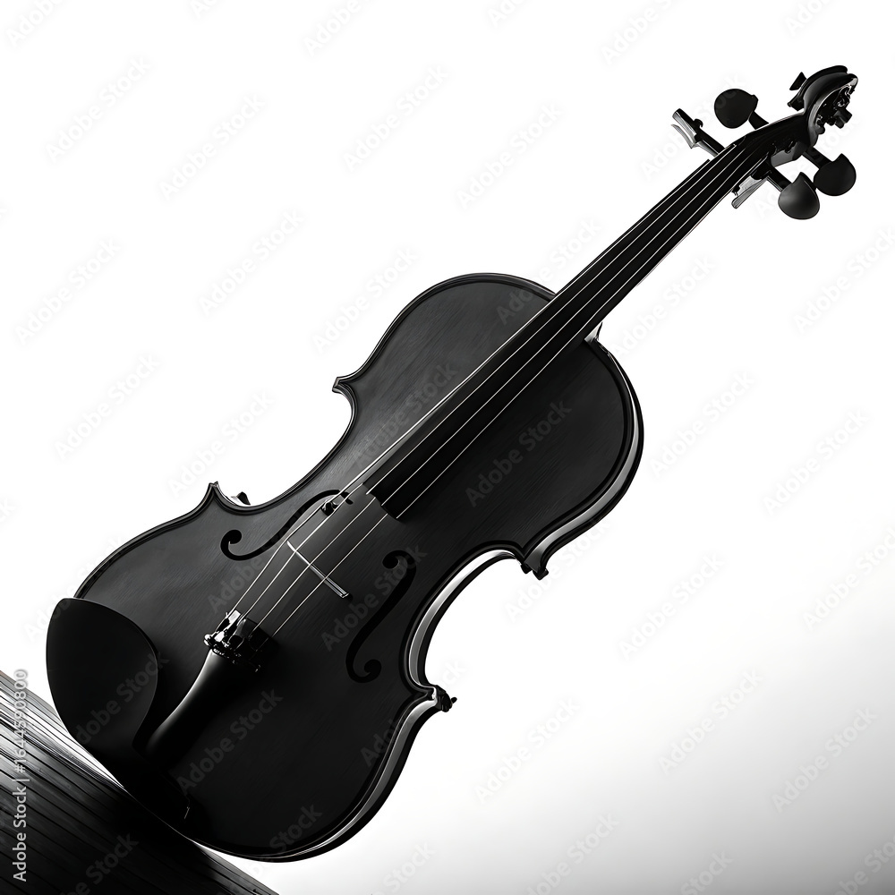 Fototapeta premium A Classic Stringed Musical Instrument The Violin Captured in a Dramatic Light and Shadow Composition Showcasing its Elegant Form