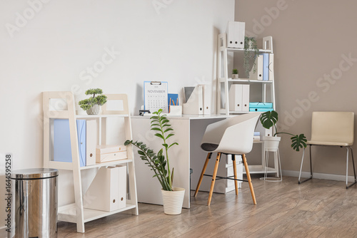 Interior of modern doctor's...