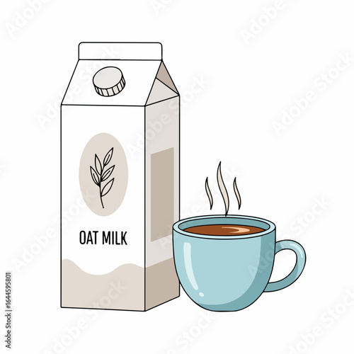 Enjoy a warm cup of coffee with creamy oat milk for a delightful morning beverage experience