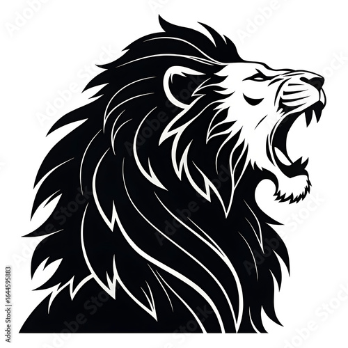 Wallpaper Mural Powerful Roaring Lion Head Graphic Illustration Symbolizing Strength and Majesty for Design Projects and Creative Uses Torontodigital.ca