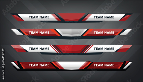 Sport Scoreboard Broadcast Graphic and Lower Thirds Template for soccer and football, vector illustration