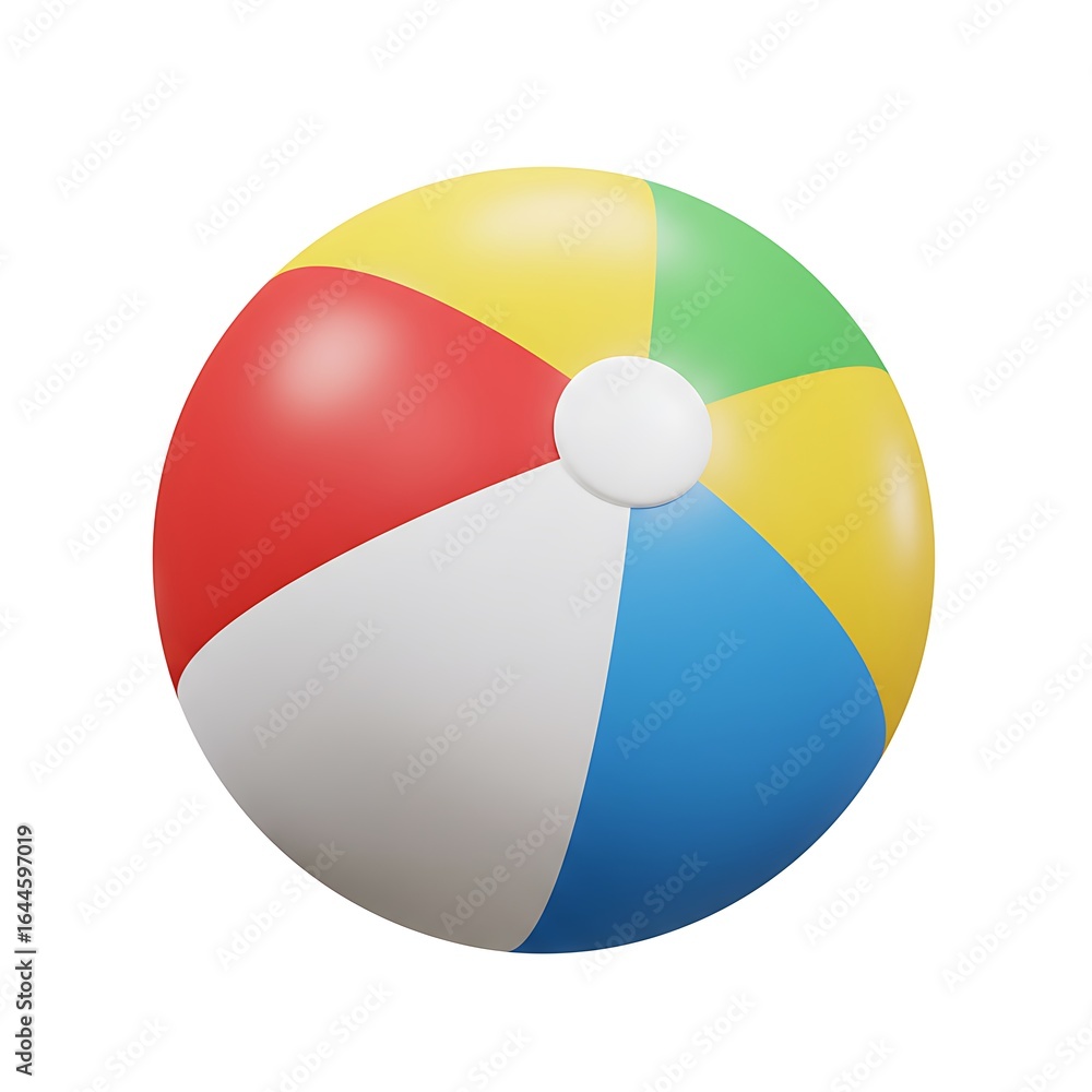 Obraz premium Colorful Beach Ball 3D Icon