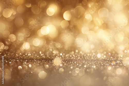 Golden bokeh light pattern with dreamy blurred effect and rich warm tones