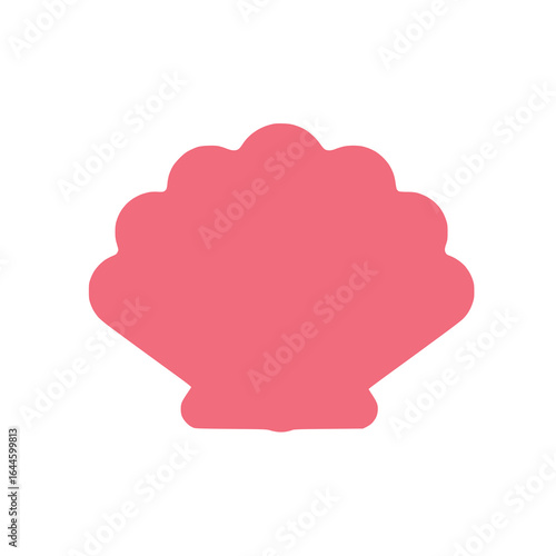 Solid pink seashell vector flat design on white background no text