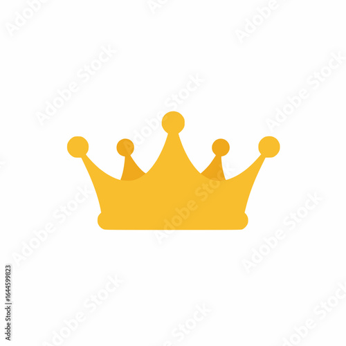 Solid yellow crown vector minimal solid style on white background no text
