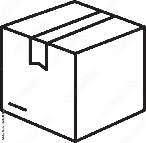 Simple box outline, perfect for logistics, delivery, and packaging designs. Clean, modern vector illustration for websites and apps, marketing materials