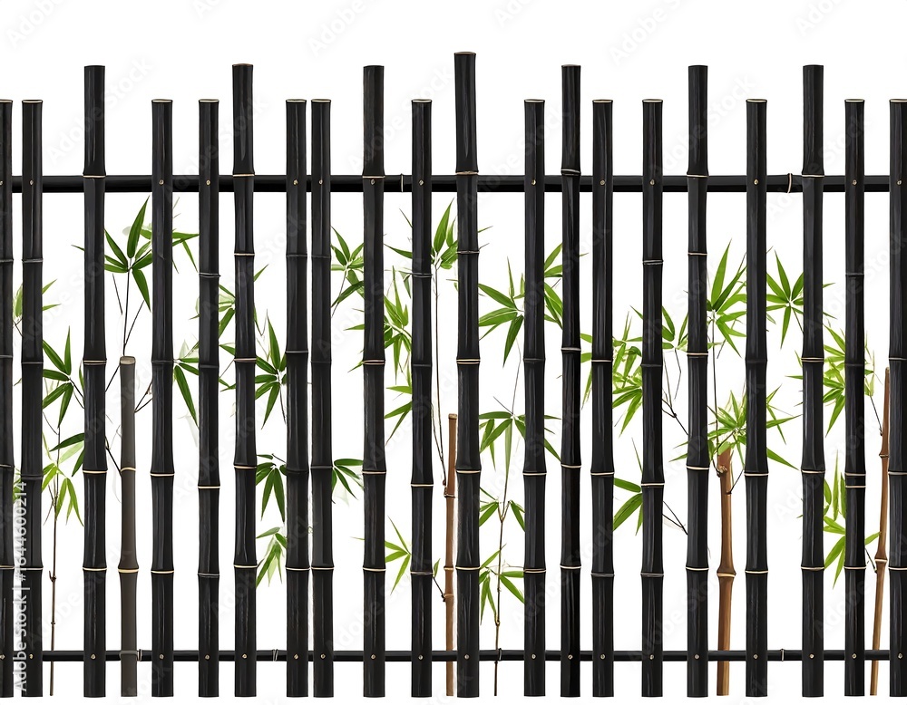 Obraz premium Black bamboo fence