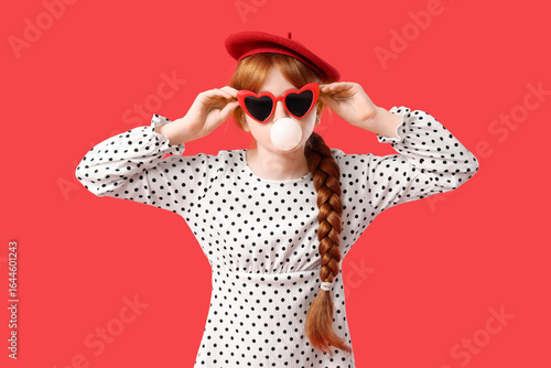 Cute ginger teenage girl in...