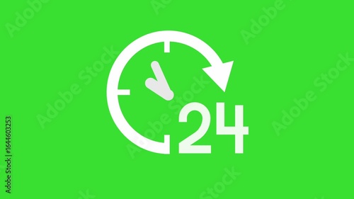 24 by 7 services on green screen 2D motion graphics animation (Chroma key)