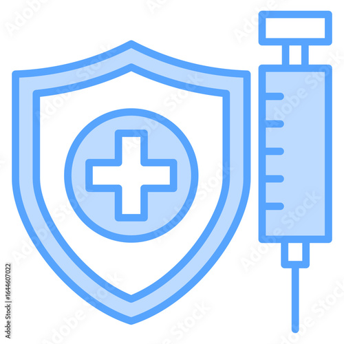 Vaccination Blue Icon Element For Design