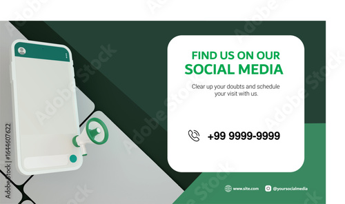Find Us on Our social network - Contact and Support - Contact us on social network - Connect with us on social network - social network design - follow us on social network - social network mockup
