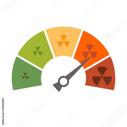 Radiometer verification of radiation contamination. Design element. Sensor with scale. Measurement of radiation levels.