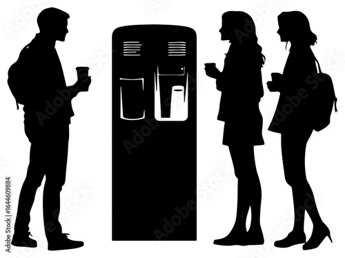 Casual Collaboration: Team Gathering at Dispenser