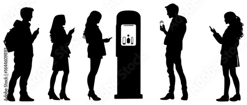 Workplace Connection: Group Silhouette at Water Cooler