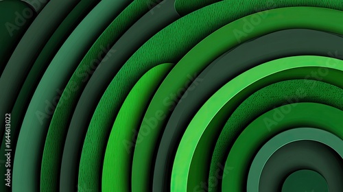 Wallpaper Mural Abstract layered concentric circles in shades of green Torontodigital.ca