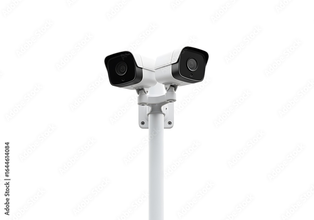 Modern cctv surveillance camera system isolated on white background Modern cctv surveillance camera system isolated on white background