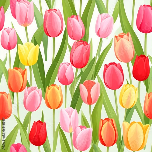 Wallpaper Mural Colorful tulips in a seamless pattern Torontodigital.ca