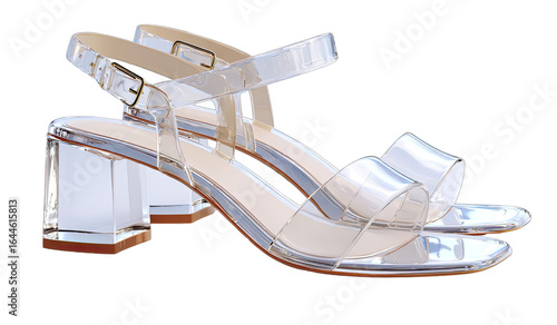 Clear heels with ankle strap