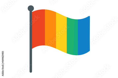 Rainbow pride flag vector illustration. Symbol of the LGBTQ+ community, gay, lesbian, bisexual, transgender rights. Waving banner for pride month, parade, event celebration.