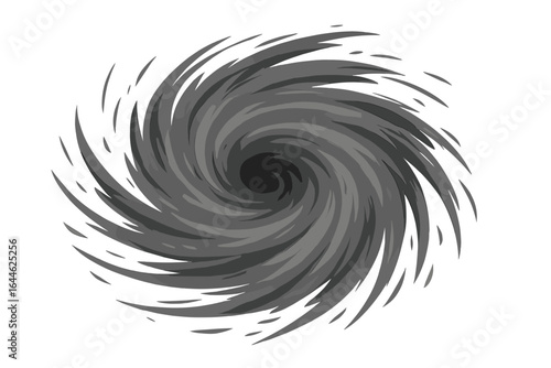 Typhoon vector illustration. Powerful hurricane and cyclone spiral. Abstract weather storm concept. Tornado vortex graphic. Natural disaster and climate change symbol.