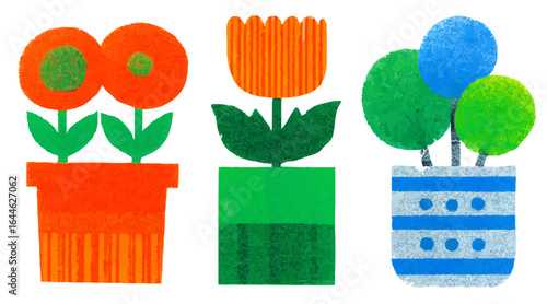 Isolates, funny things, potted flowers, cakes, sweets, Freaky style vector children's illustration, children's web design decorations, Freaks creative style, vector graphics for sites, landing pages, 