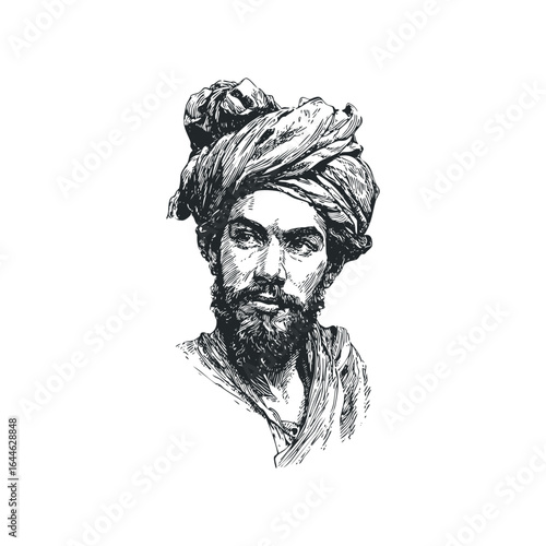 Man wearing a turban and traditional attire