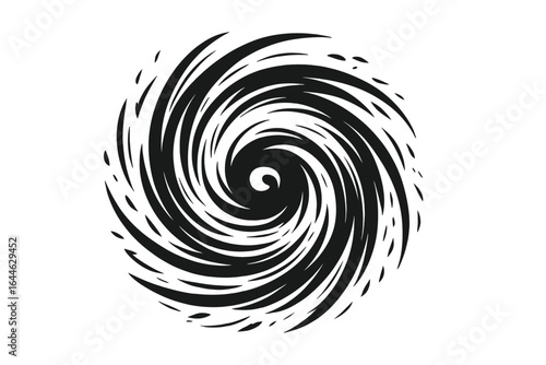 Typhoon hurricane vector illustration. Abstract spiral swirl icon. Powerful cyclone symbol for weather forecast or climate change concept. Natural disaster graphic element.