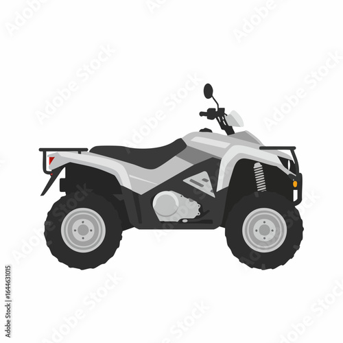 Gray Side View of a Modern Four-Wheeler ATV