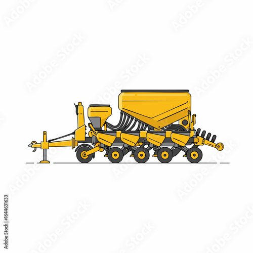 Precision Agricultural Seeder: Yellow Modern Design