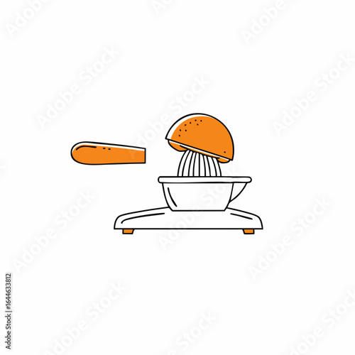 Simple Orange Juicer in Action, Ready to Extract Fresh Juice