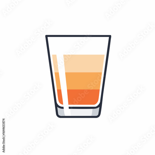 Layered Cocktail Glass with Gradient Orange and Yellow Tones
