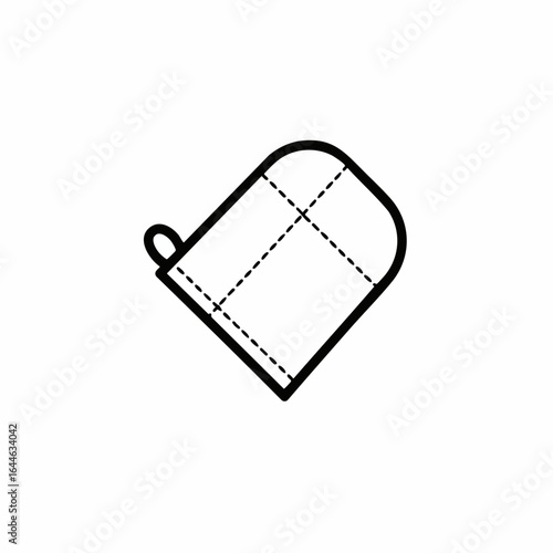 Simple Outline of a Kitchen Oven Mitten