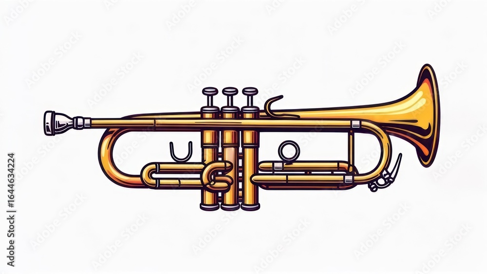 Fototapeta premium Golden trumpet illustration