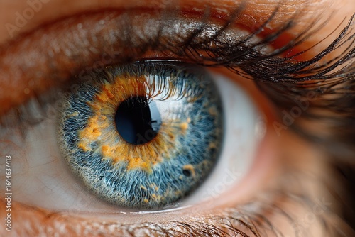 Close-up of a vibrant eye, detailed iris