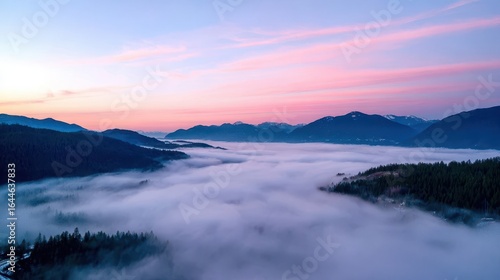 Wallpaper Mural Misty mountain landscape at dawn. Torontodigital.ca