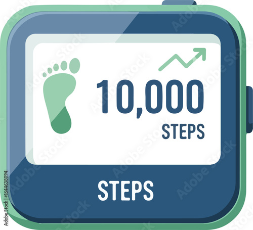 Fitness Tracker Displaying 10000 Steps.