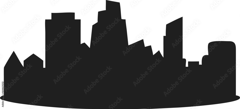 Obraz premium Silhouette Minimalist Urban Skyline Cityscape Design Icon for Architecture Project